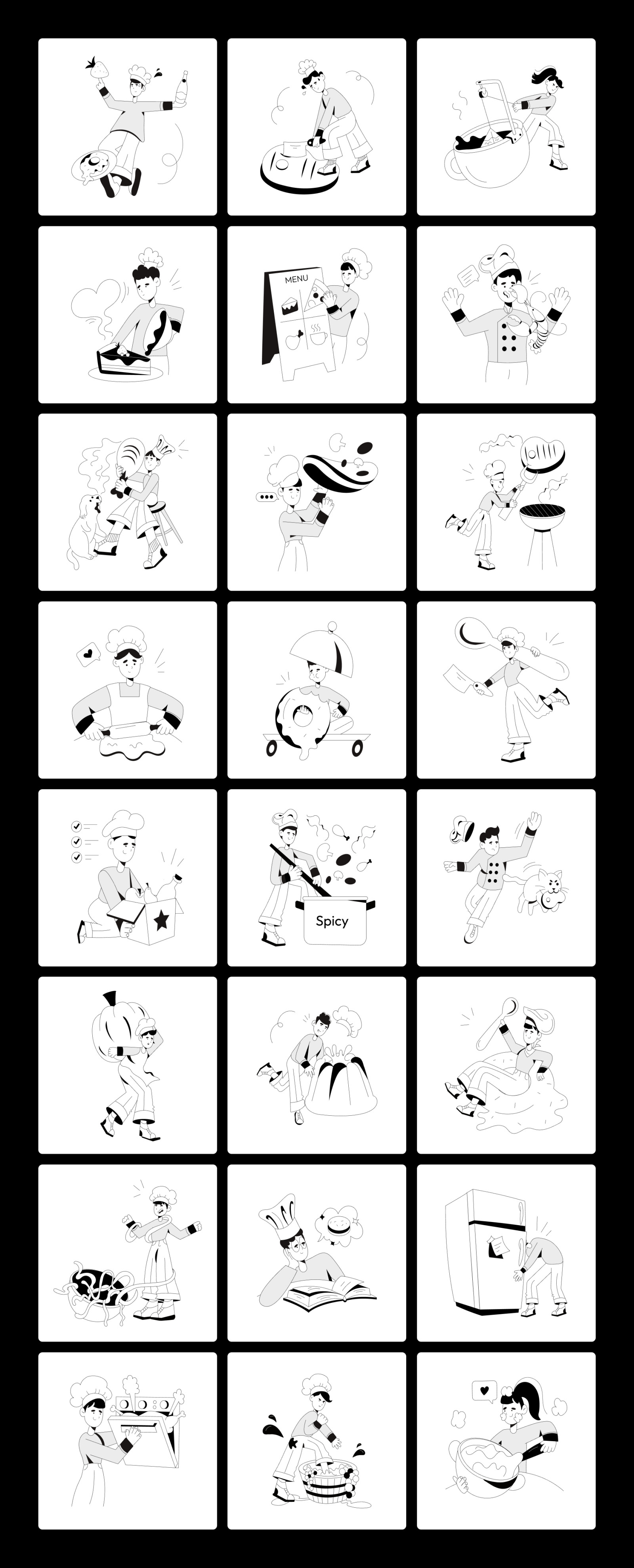 Animated Cooking Illustration Set Animated Cooking Illustration Set