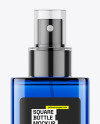 Blue Square Cosmetic Spray Bottle Mockup