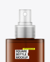 Amber Frosted Square Spray Bottle Mockup