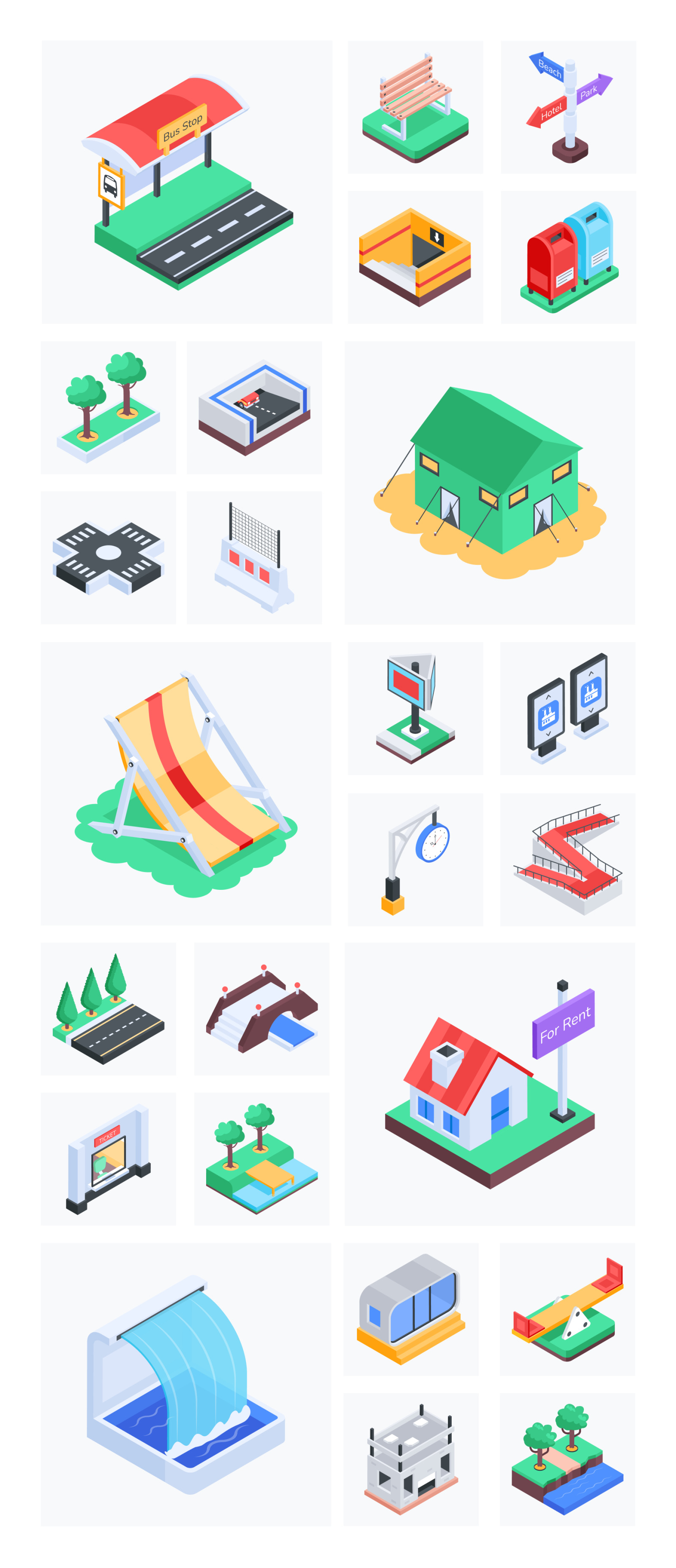 City Elements 3D Illustration Pack City Elements 3D Illustration Pack