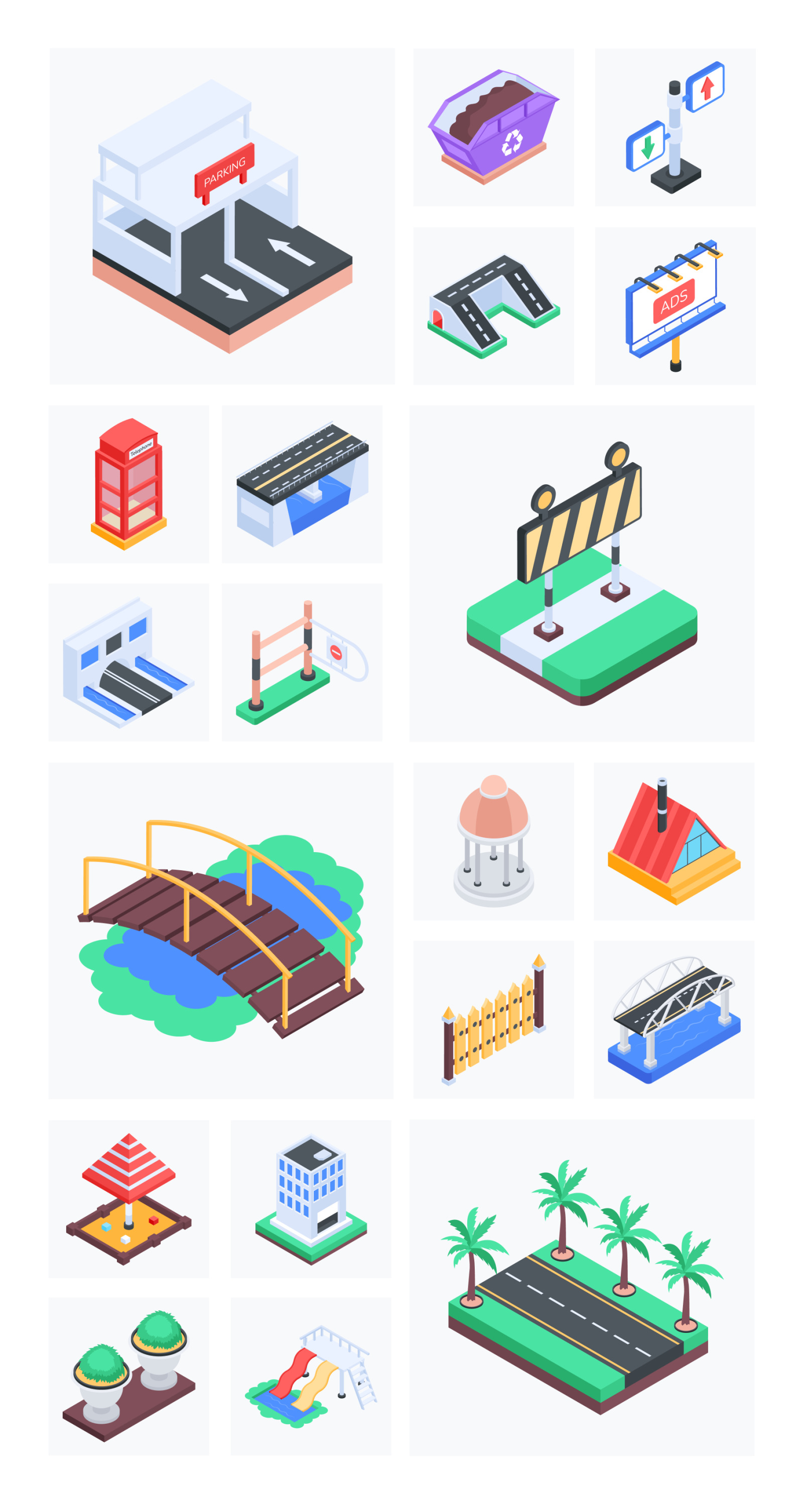City Elements 3D Illustration Pack City Elements 3D Illustration Pack