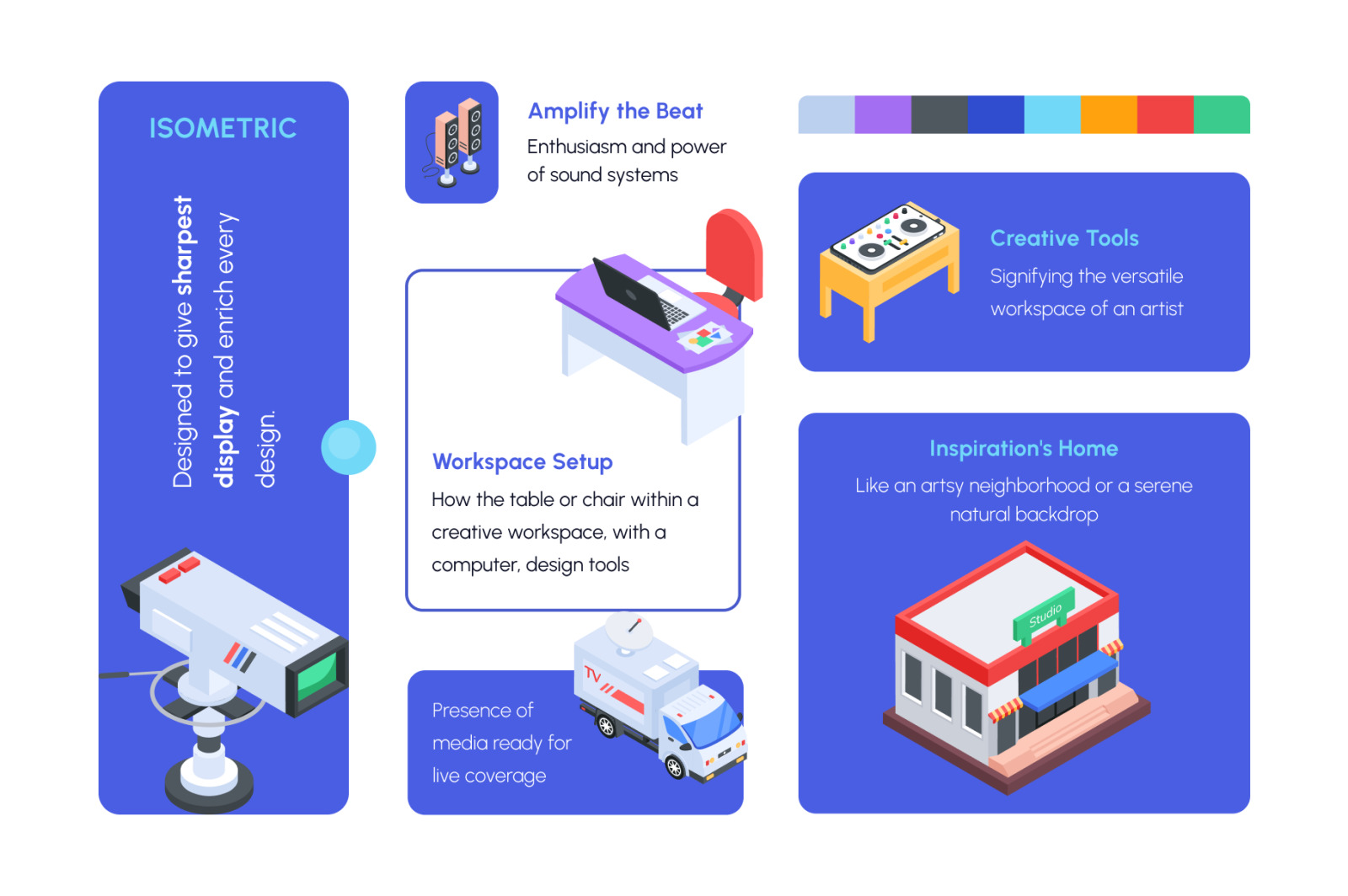 Studio Isometric Icon Set