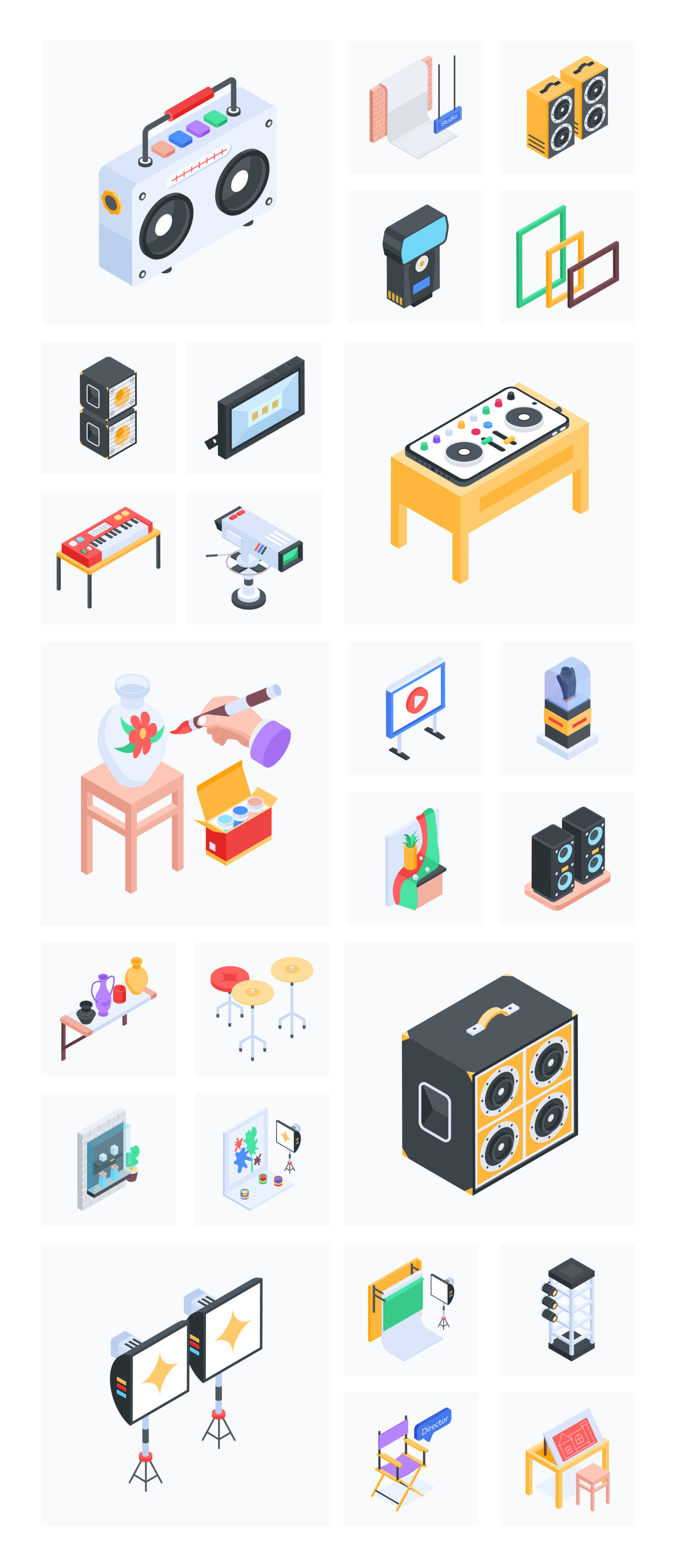 Studio Isometric Icon Set