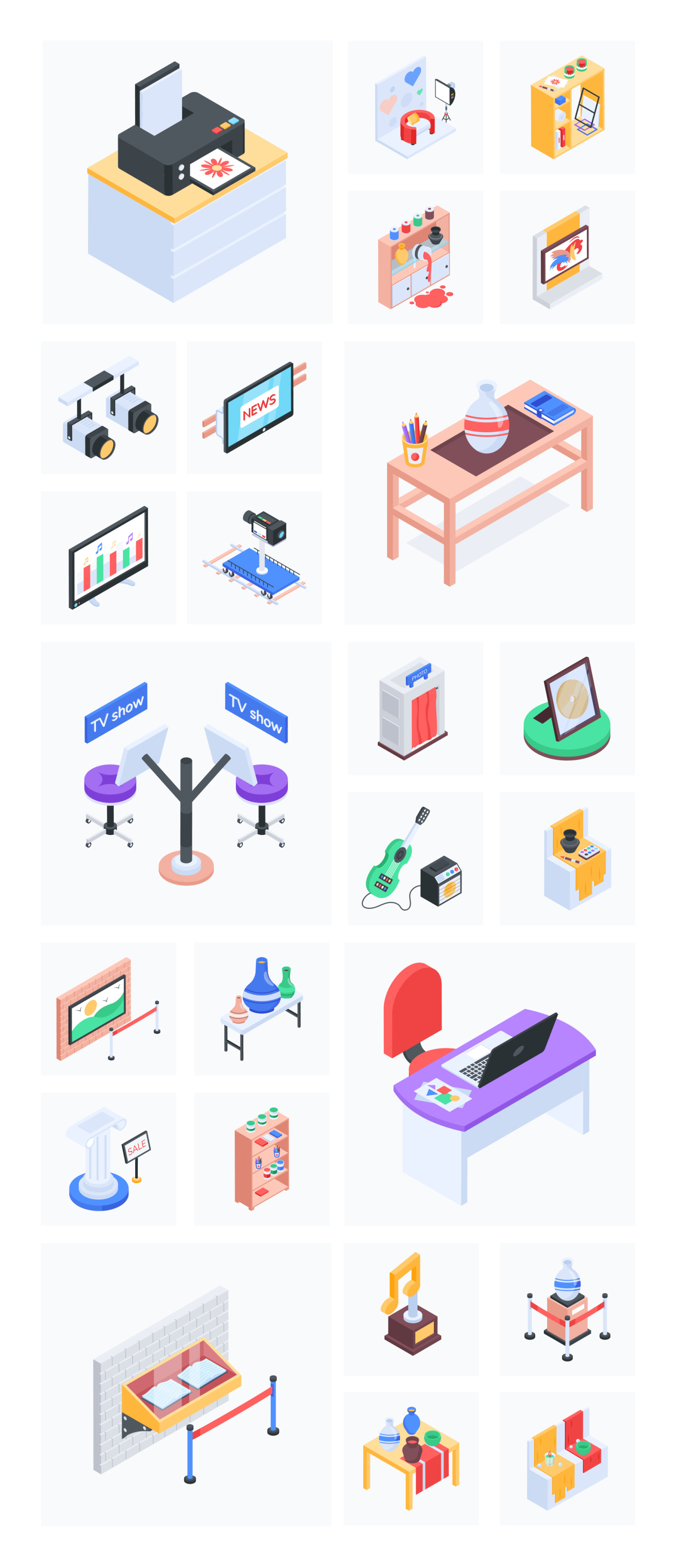 Studio Isometric Icon Set