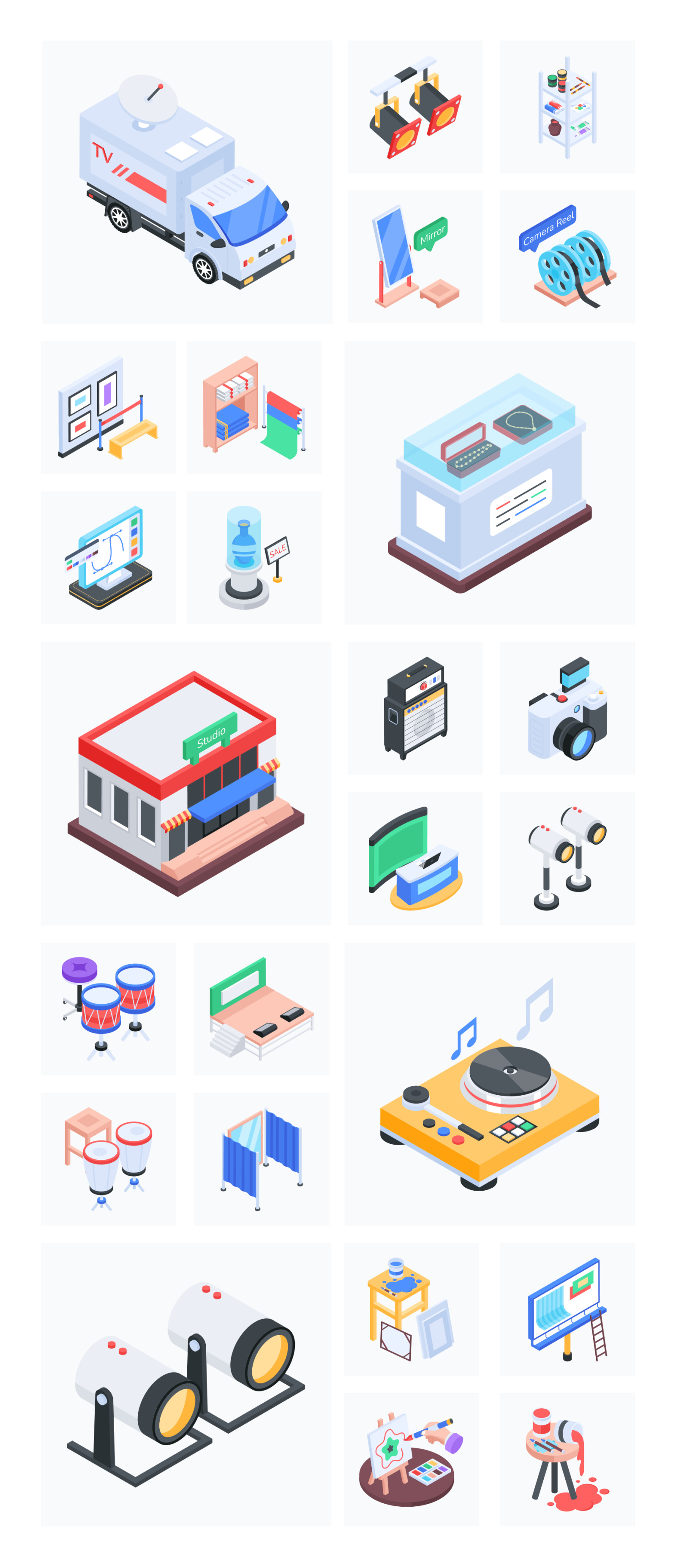 Studio Isometric Icon Set