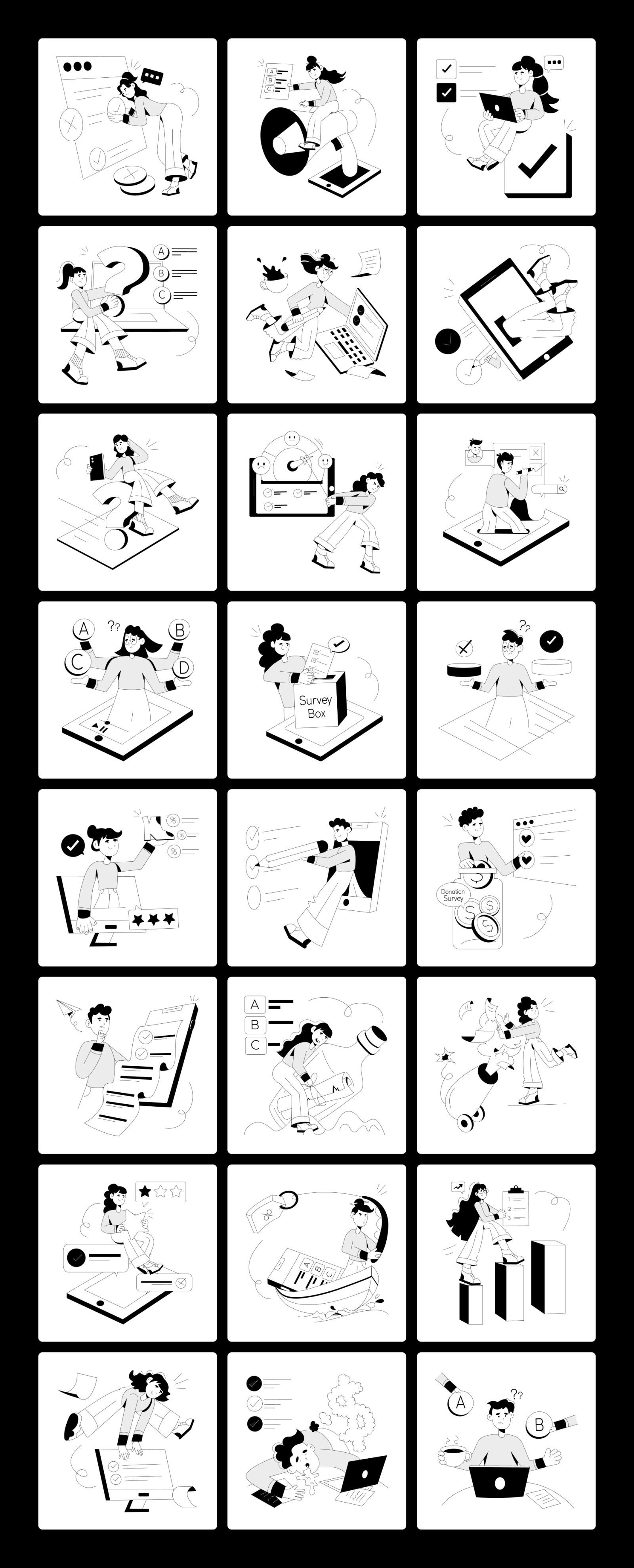 Animated Online Survey Illustrations Animated Online Survey Illustrations