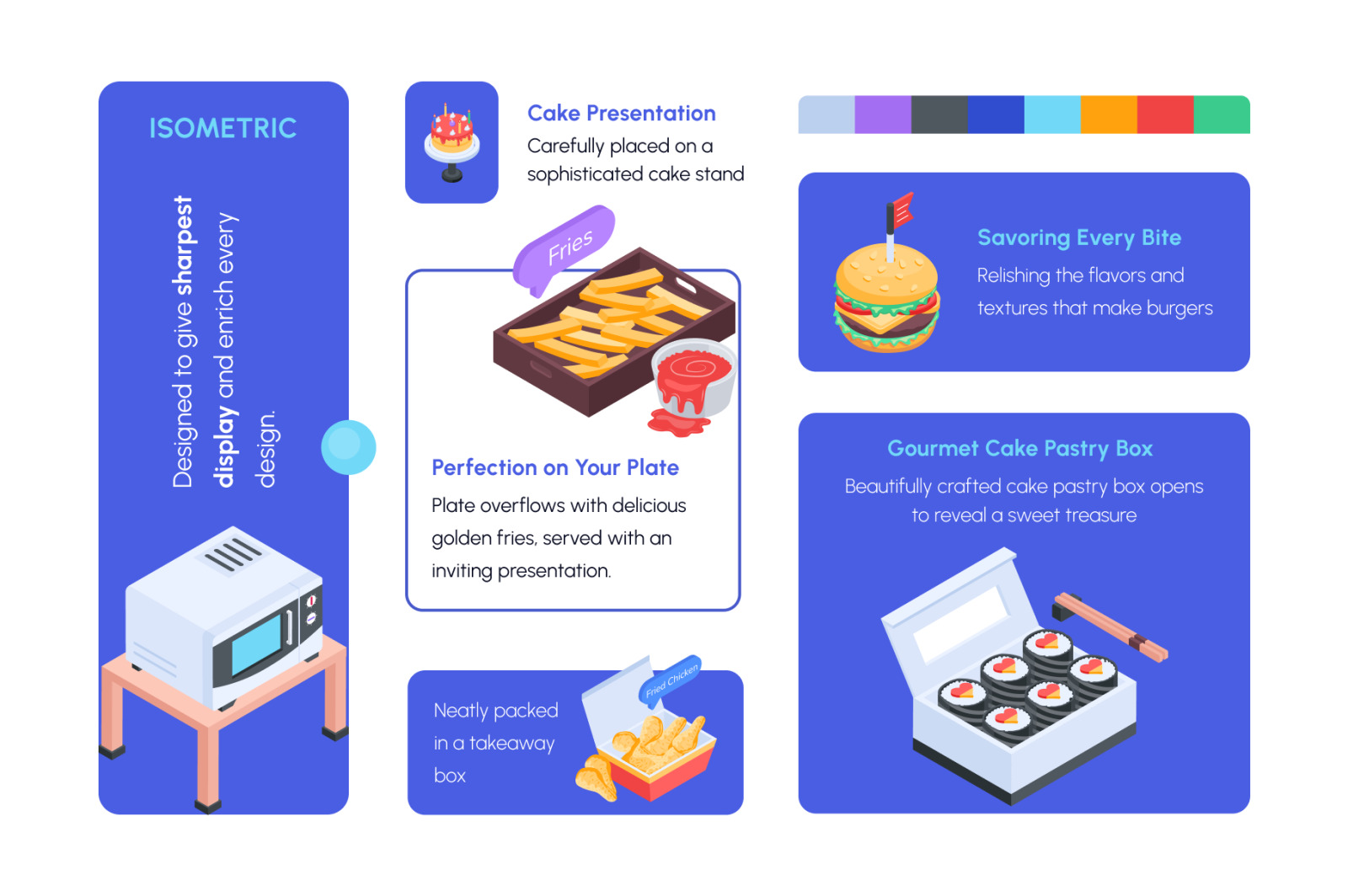 Isometric Restaurant Icon Set