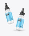 Two Frosted Glass Dropper Bottles Mockup