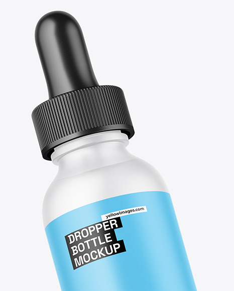 Two Frosted Glass Dropper Bottles Mockup