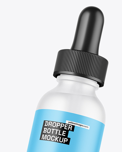 Two Frosted Glass Dropper Bottles Mockup