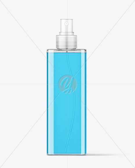 Clear Square Cosmetic Spray Bottle Mockup