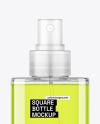 Clear Square Cosmetic Spray Bottle Mockup