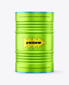 Matte Metallic Oil Barrel Mockup