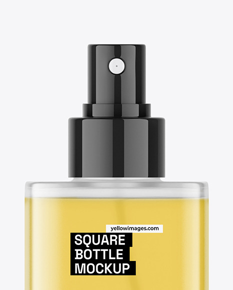 Frosted Square Cosmetic Spray Bottle Mockup