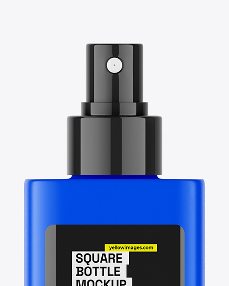 Square Matte Cosmetic Spray Bottle Mockup