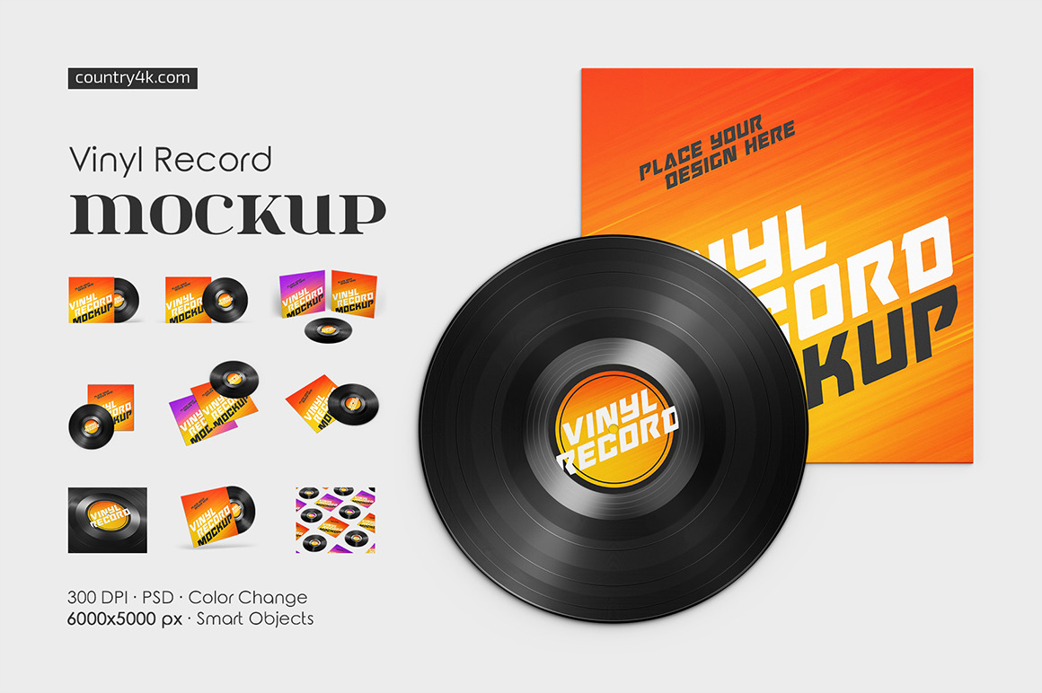 Vinyl Record Mockup Set Vinyl Record Mockup Set