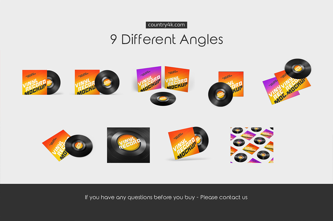 Vinyl Record Mockup Set Vinyl Record Mockup Set