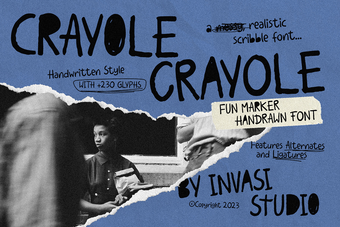Crayole - Scribbles Handwritten Font Crayole - Scribbles Handwritten Font
