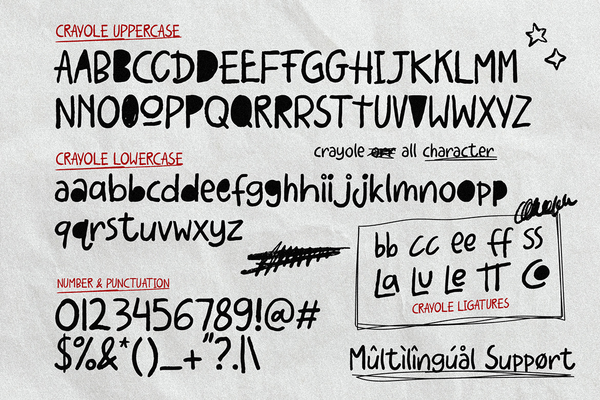 Crayole - Scribbles Handwritten Font Crayole - Scribbles Handwritten Font