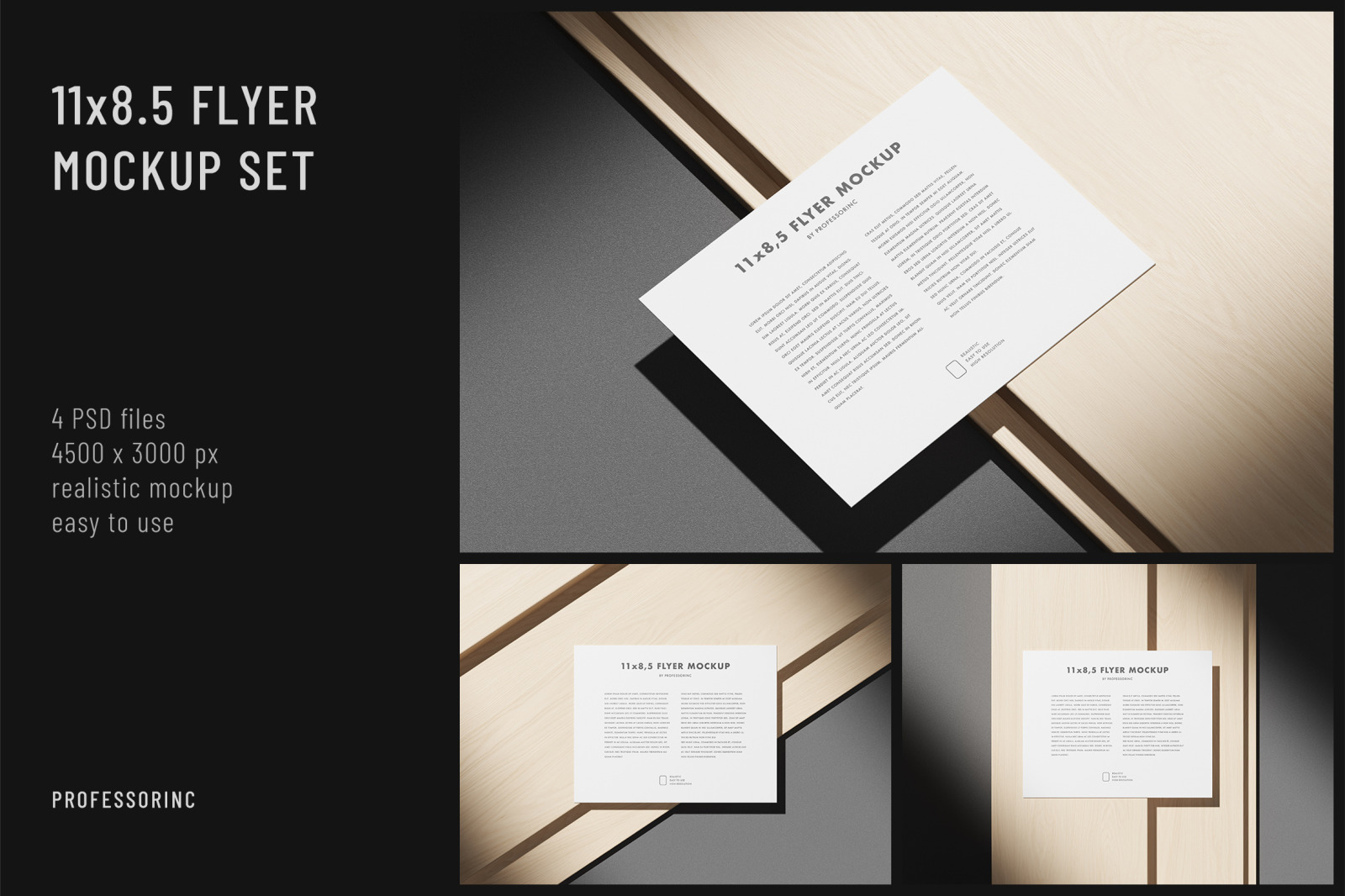 11x8.5 Flyer Mockup Set 11x8.5 Flyer Mockup Set