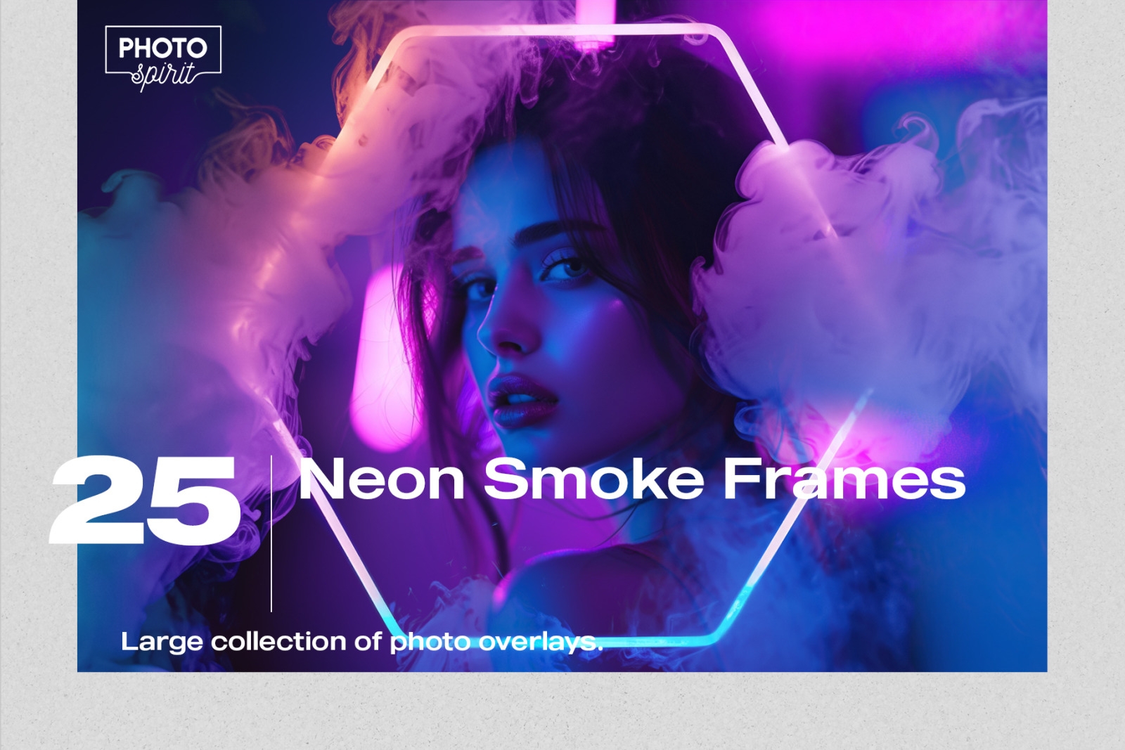 25 Neon Smoke Frames Effect Photo Overlays