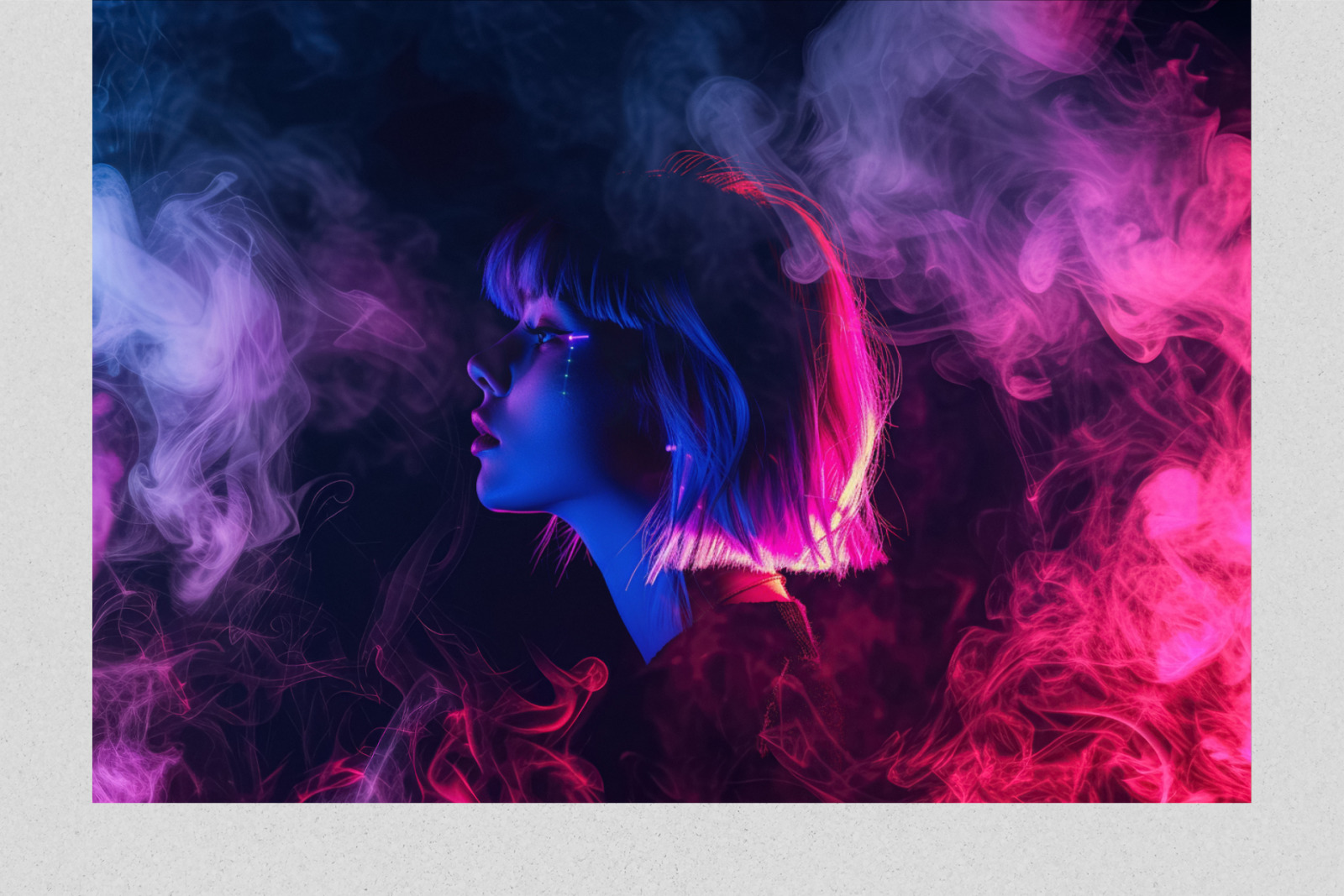 25 Neon Smoke Frames Effect Photo Overlays