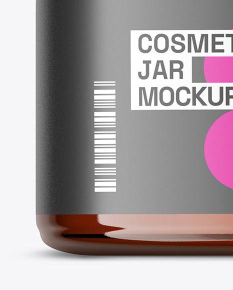 Amber Glass Cosmetic Jar Mockup