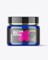 Blue Glass Cosmetic Jar Mockup