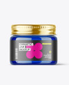Blue Glass Cosmetic Jar Mockup