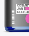 Blue Glass Cosmetic Jar Mockup