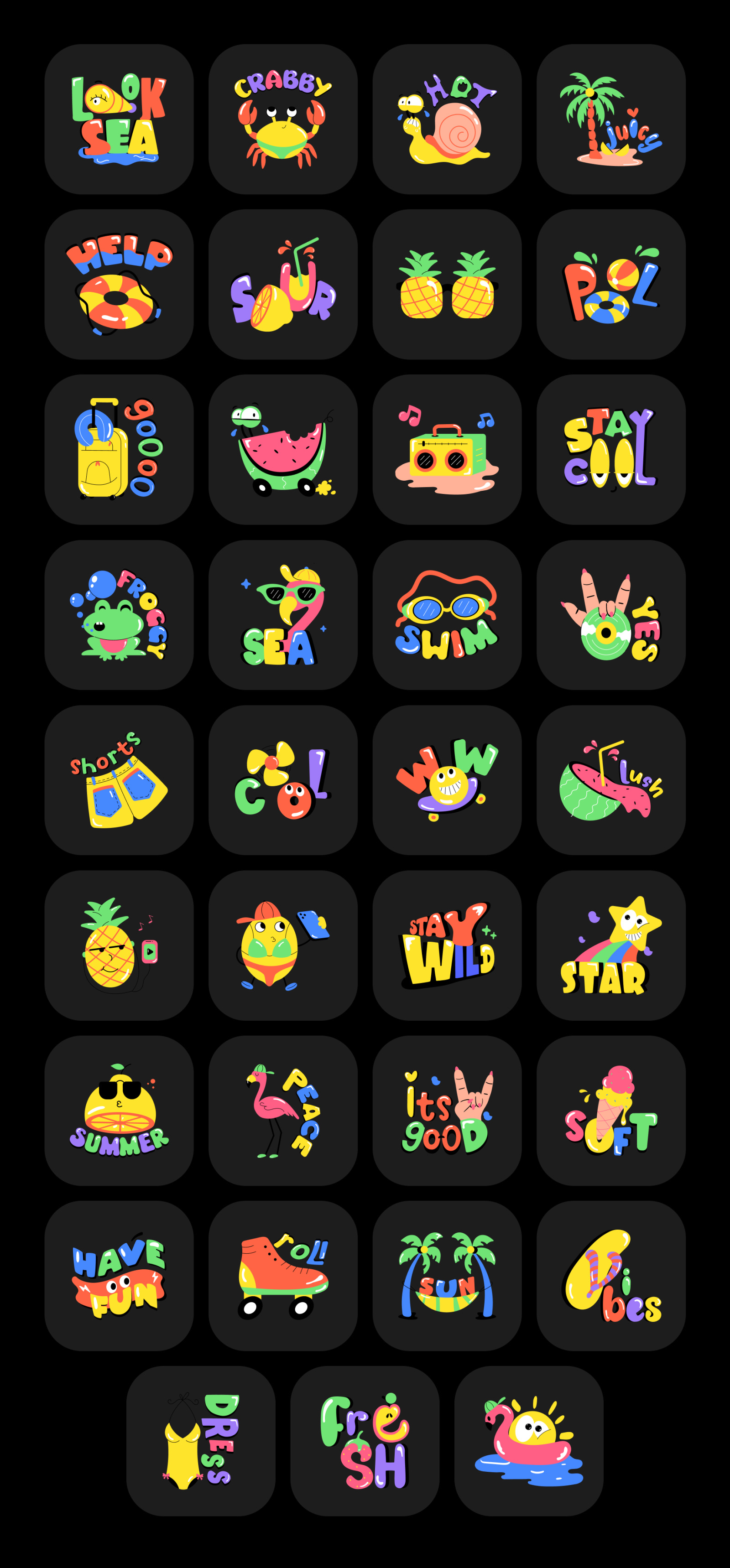 Animated Summer Stickers