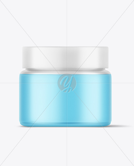 Frosted Glass Cosmetic Jar Mockup