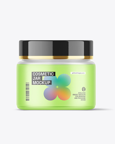 Frosted Glass Cosmetic Jar Mockup