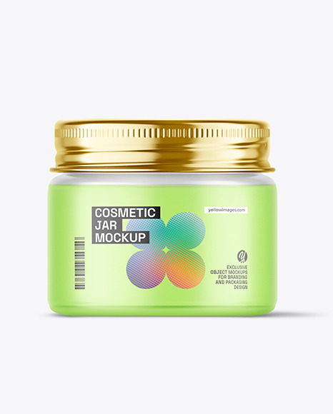 Frosted Glass Cosmetic Jar Mockup