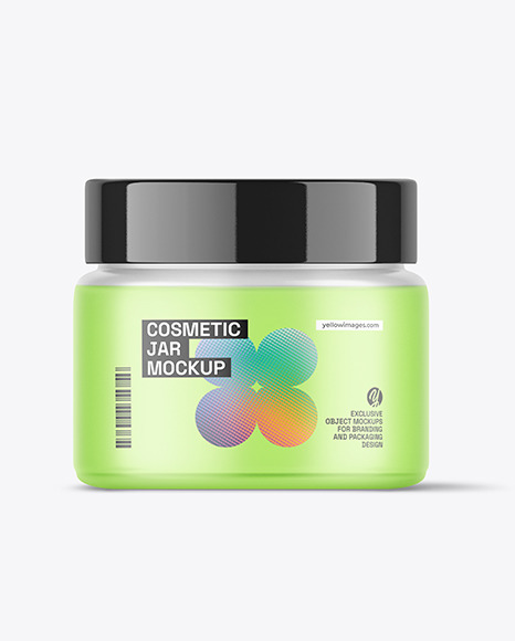 Frosted Glass Cosmetic Jar Mockup