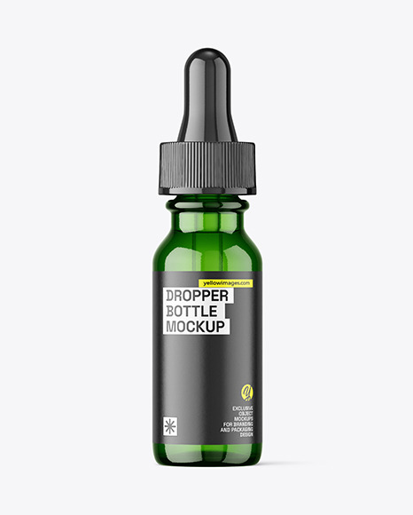 Green Dropper Bottle Mockup