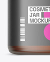 Amber Frosted Glass Cosmetic Jar Mockup