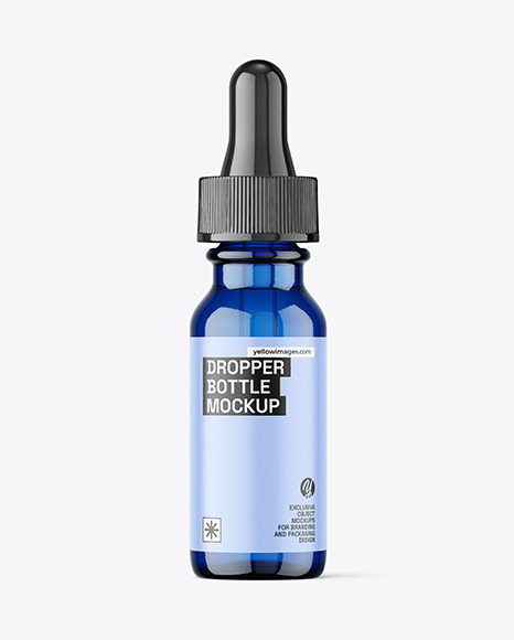 Blue Dropper Bottle Mockup