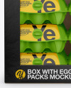 Opened Box with Eggs Cartons Mockup - Front View