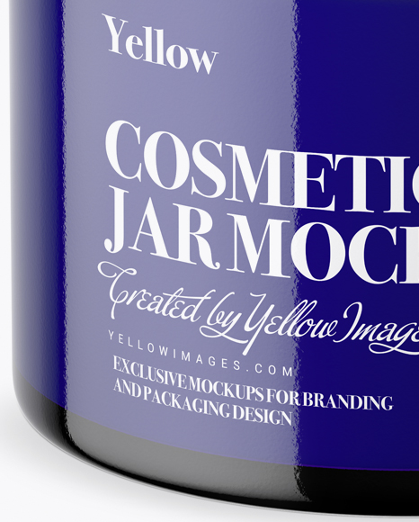 Opened Blue Cosmetic Jar Mockup (High-Angle Shot)