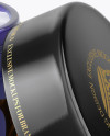 Opened Blue Cosmetic Jar Mockup (High-Angle Shot)