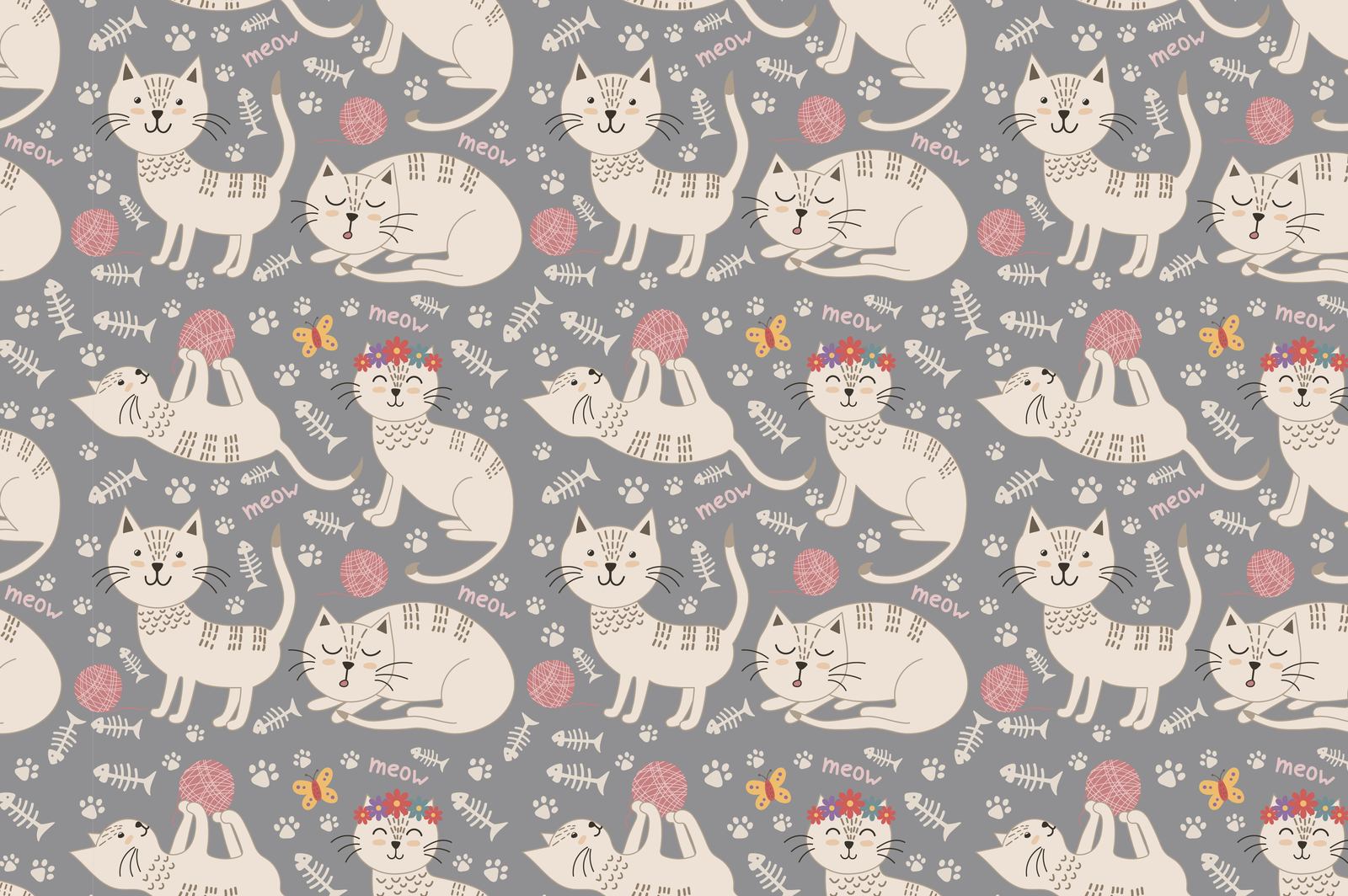 Cute cats seamless patterns Cute cats seamless patterns