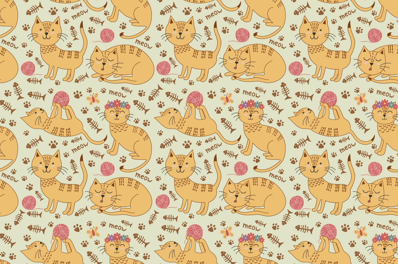 Cute cats seamless patterns Cute cats seamless patterns