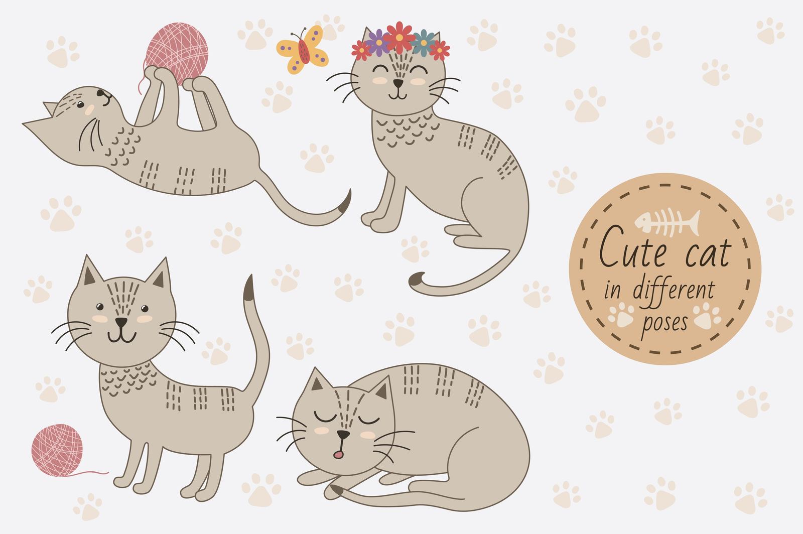 Cute cats seamless patterns Cute cats seamless patterns