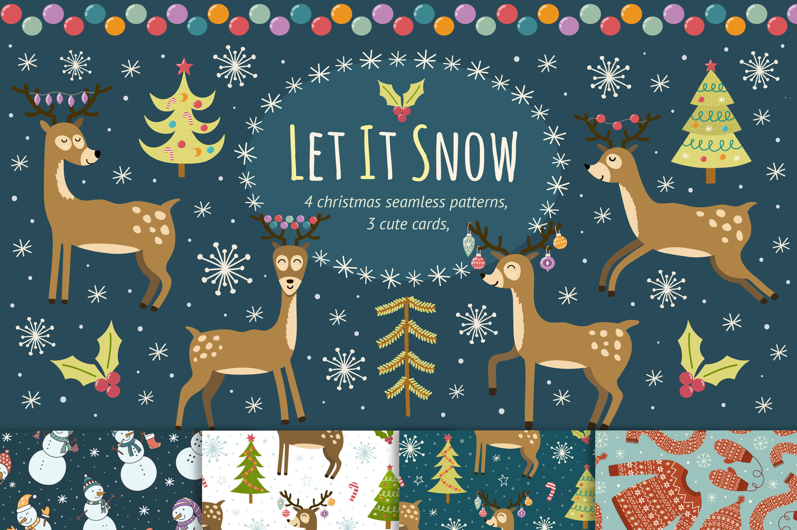 Let It Snow: seamless patterns &amp; cards