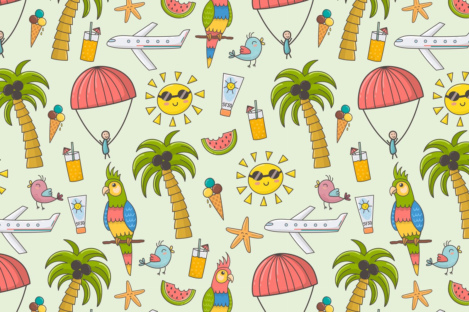 Summer Time: pattern & clipart Summer Time: pattern & clipart