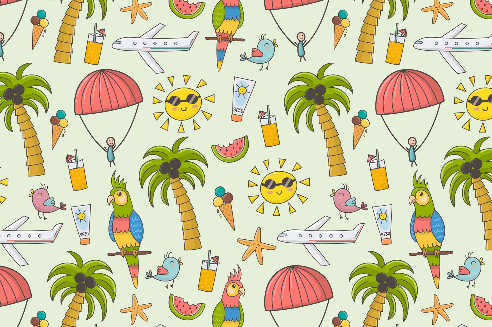 Summer Time: pattern &amp; clipart