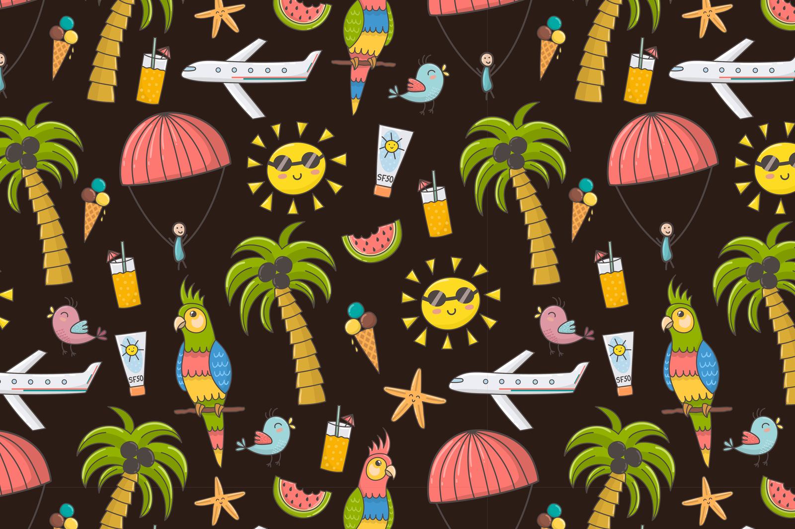 Summer Time: pattern & clipart Summer Time: pattern & clipart