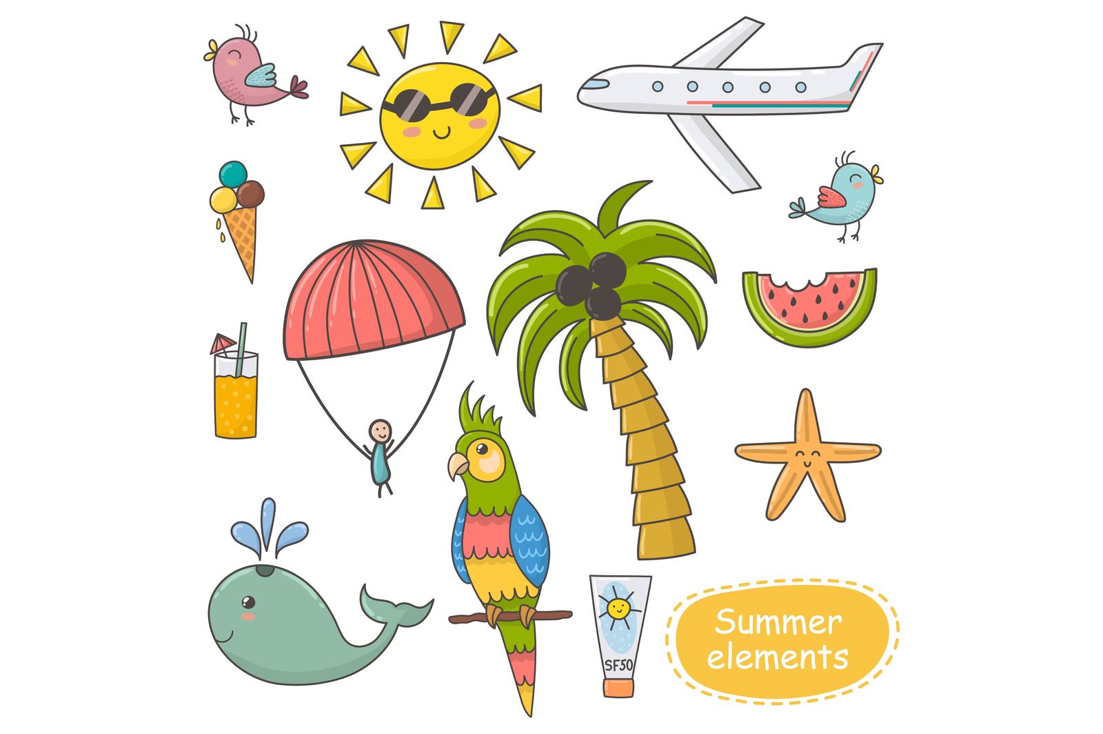 Summer Time: pattern &amp; clipart