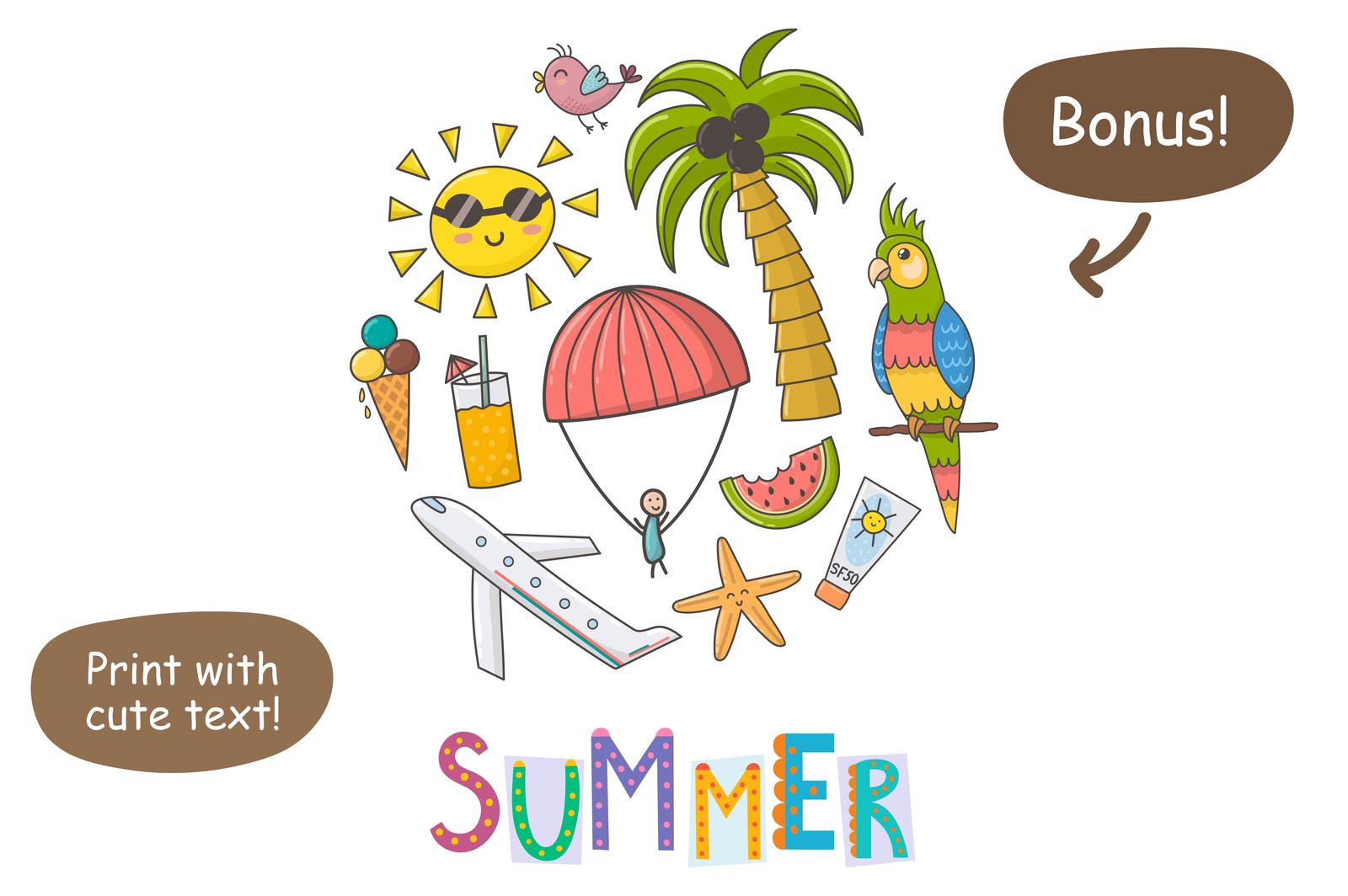 Summer Time: pattern & clipart Summer Time: pattern & clipart